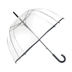 Automatinis ilgas permatomas skėtis su juoda juostele 85 cm