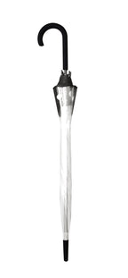 Automatinis ilgas permatomas skėtis su juoda juostele 85 cm