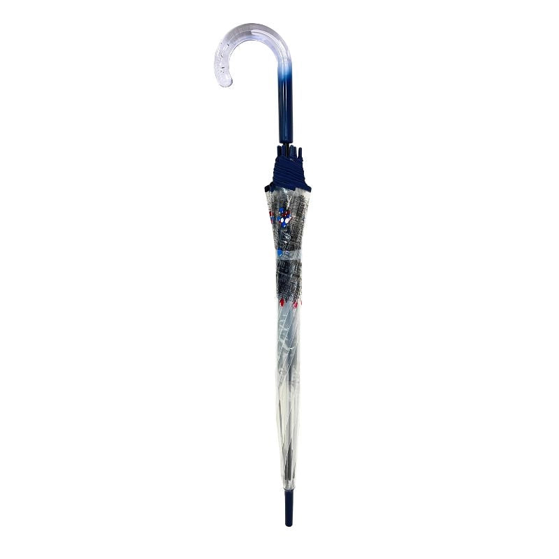 Automatinis ilgas permatomas skėtis su Paryžiaus vaizdais 85 cm