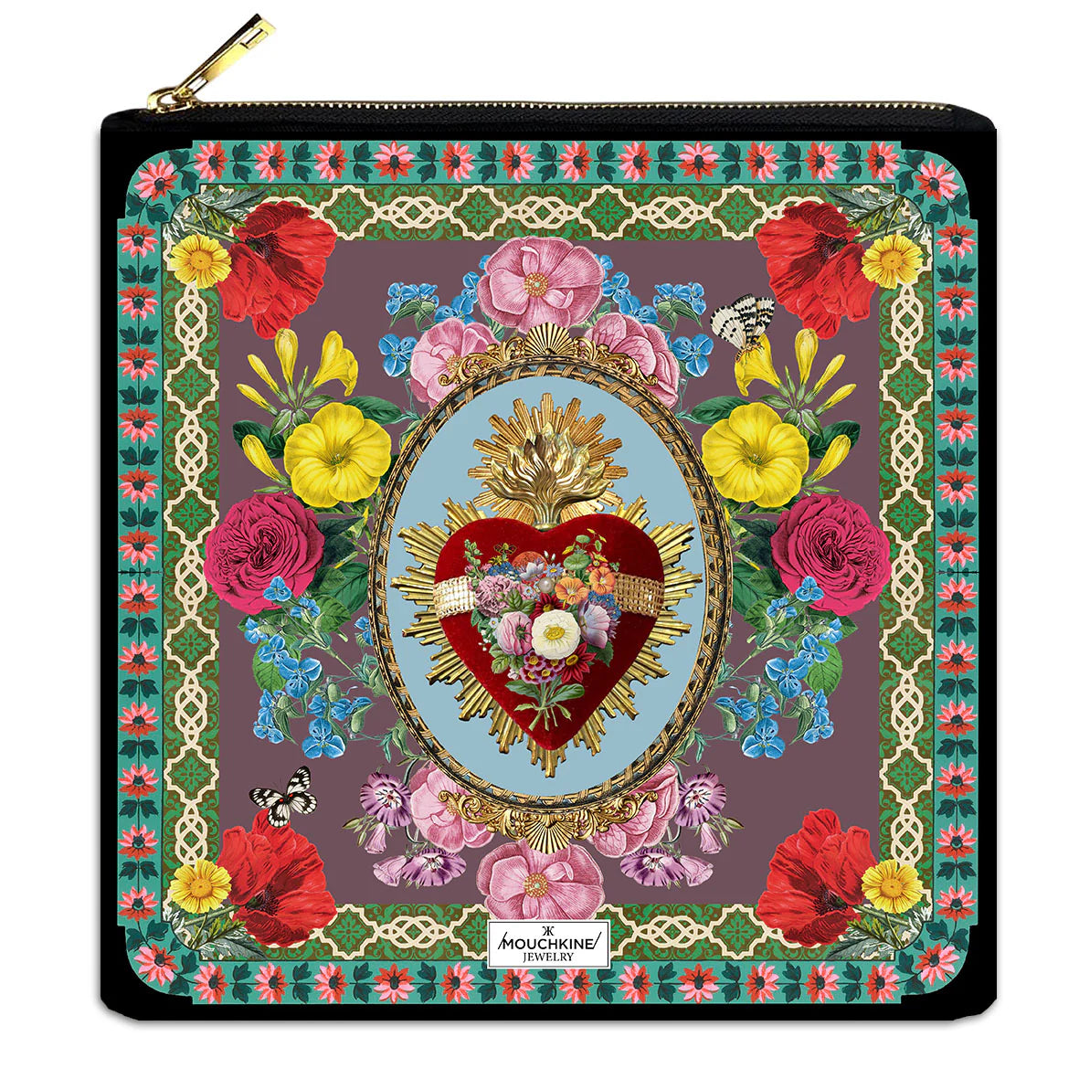 Velveto kosmetinė arba delninė TROŠKIMAS su užtrauktuku 20 × 20 cm