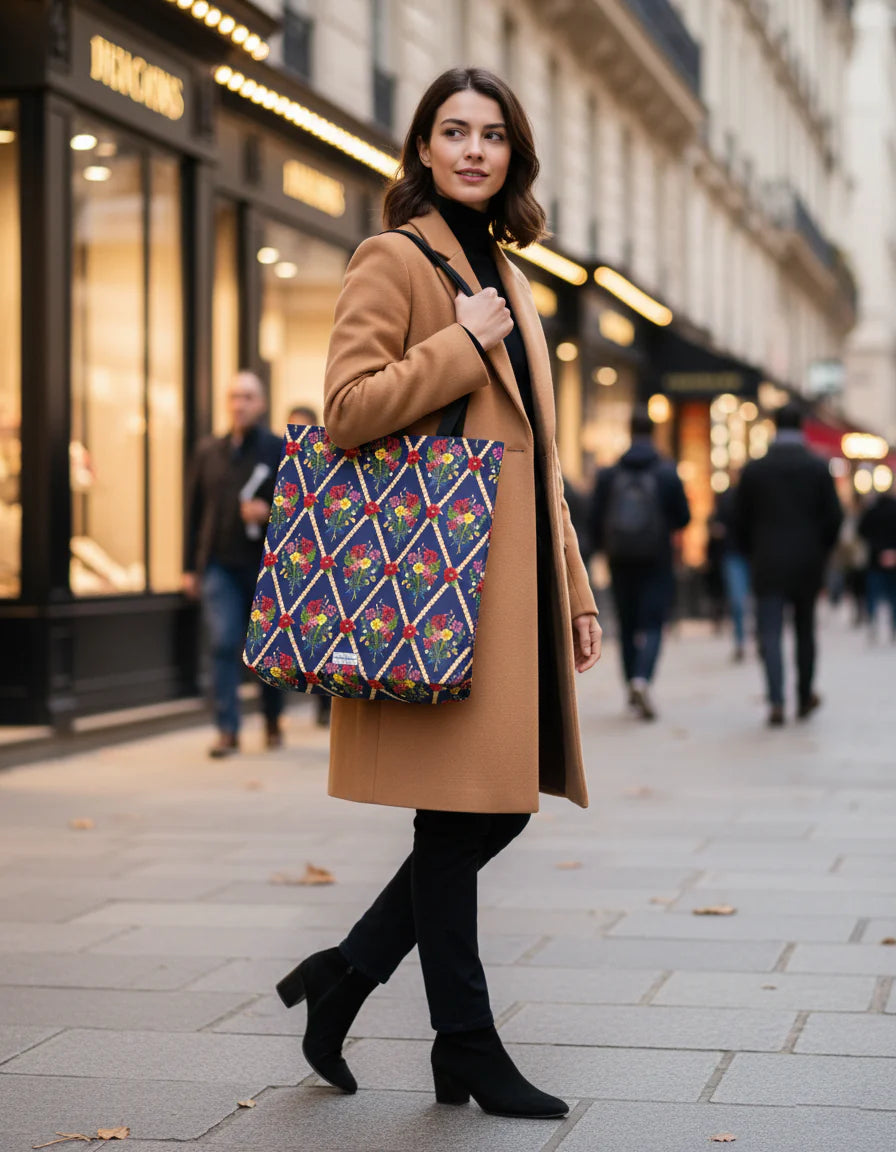 Velveto TOTE rankinė ROMBAI su 43 × 36 cm